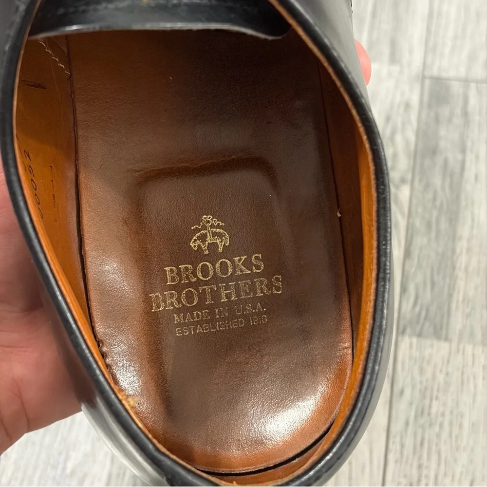 ALDEN for BROOKS BROTHERS Black Leather Men's Dress Captoe Shoes Sz 11D